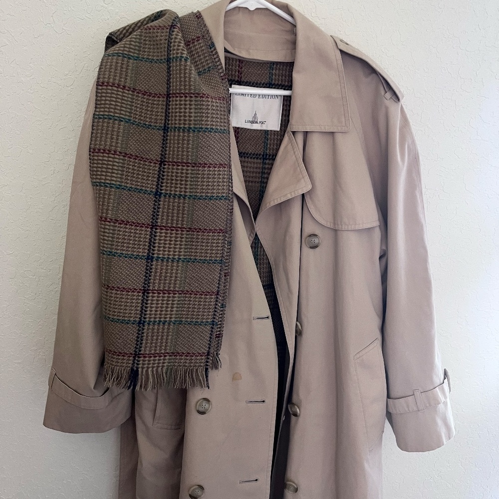 Vintage London Fog Coat with Matching Scarf